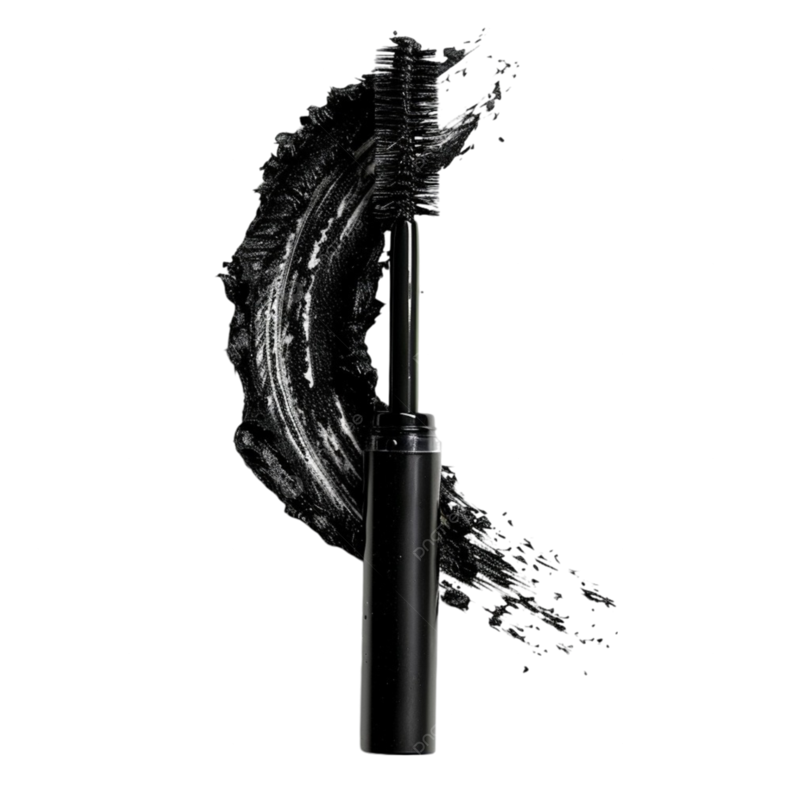 a black mascara on a white background