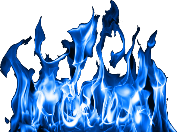 a blue flame on a white background