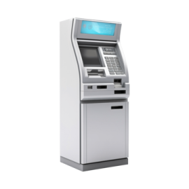 an atm machine on a white background