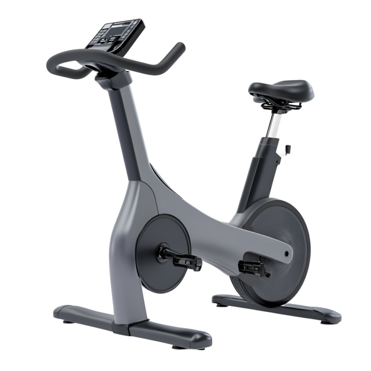a stationary exercise bike on a white background