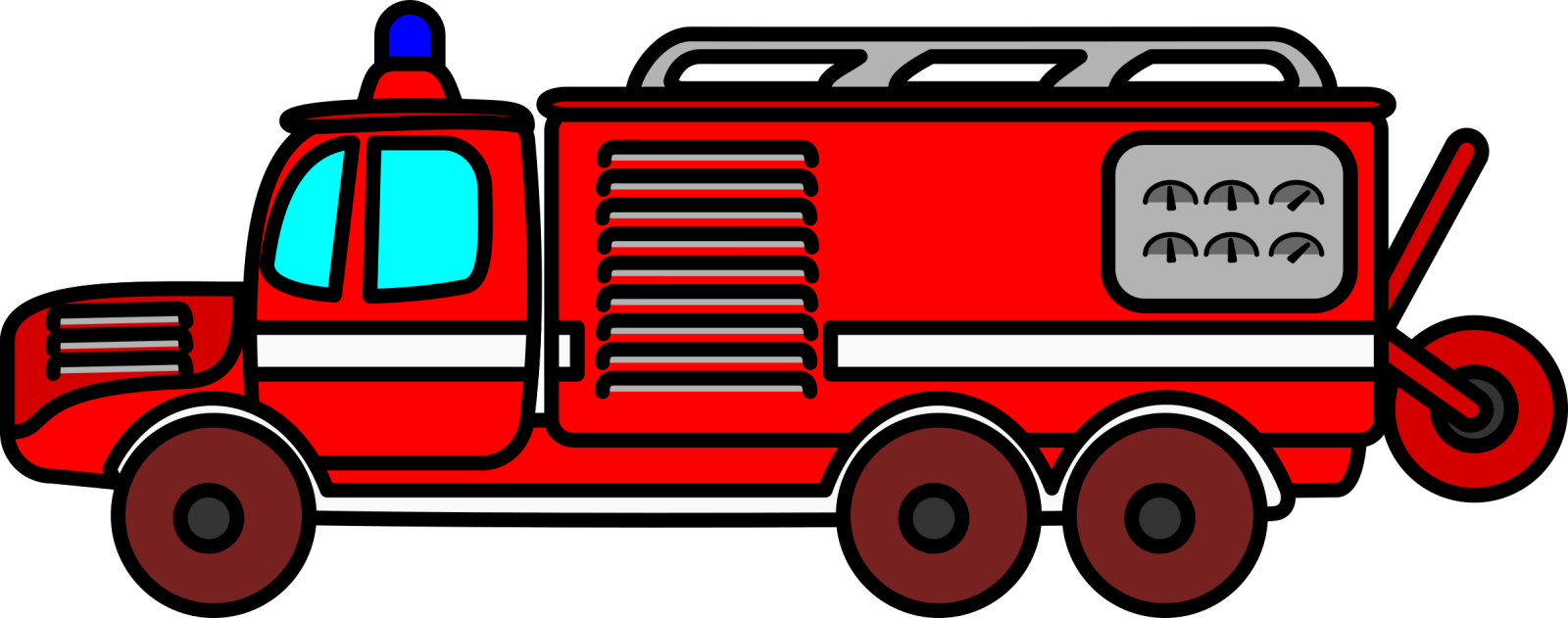 a cartoon fire truck with a smiling face