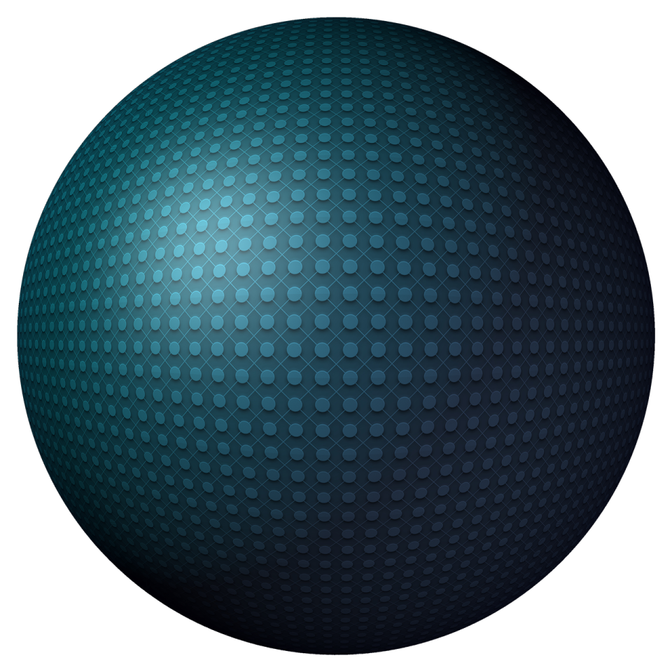 a blue ball on a white background