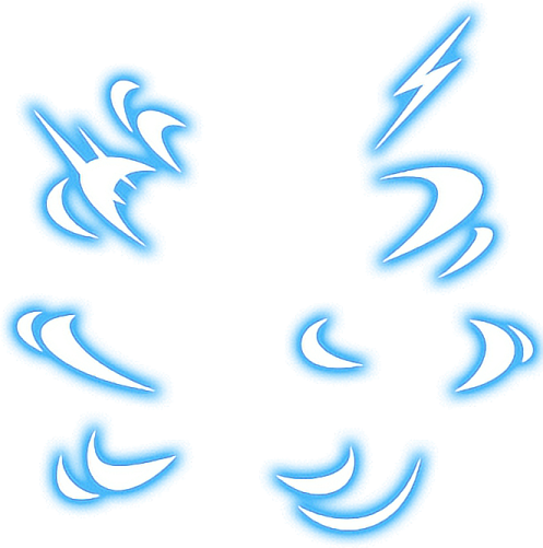 a set of blue fire flames on a white background