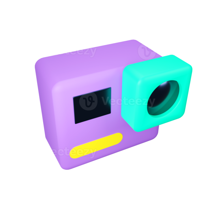 an image of a purple and blue camera