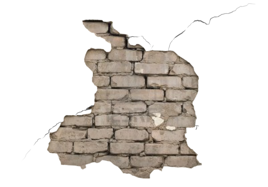 a brick wall with a hole in it