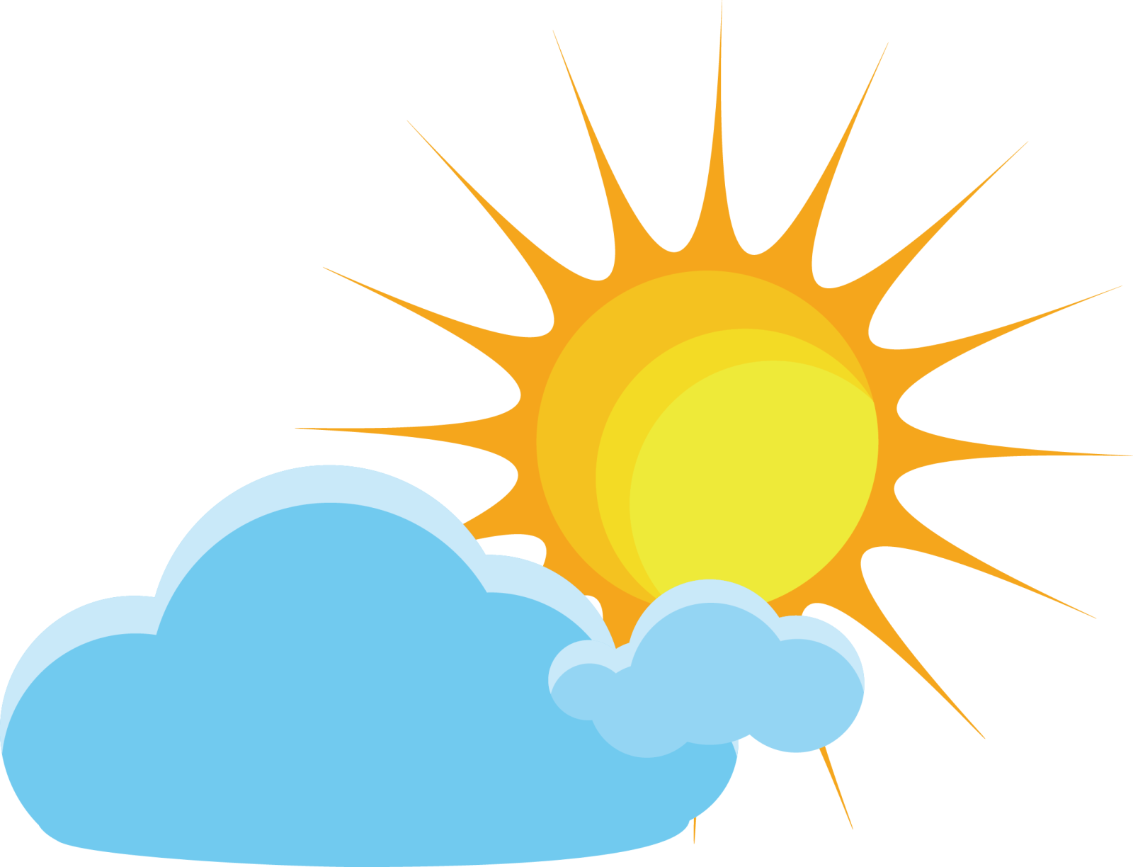 a sun and clouds clipart