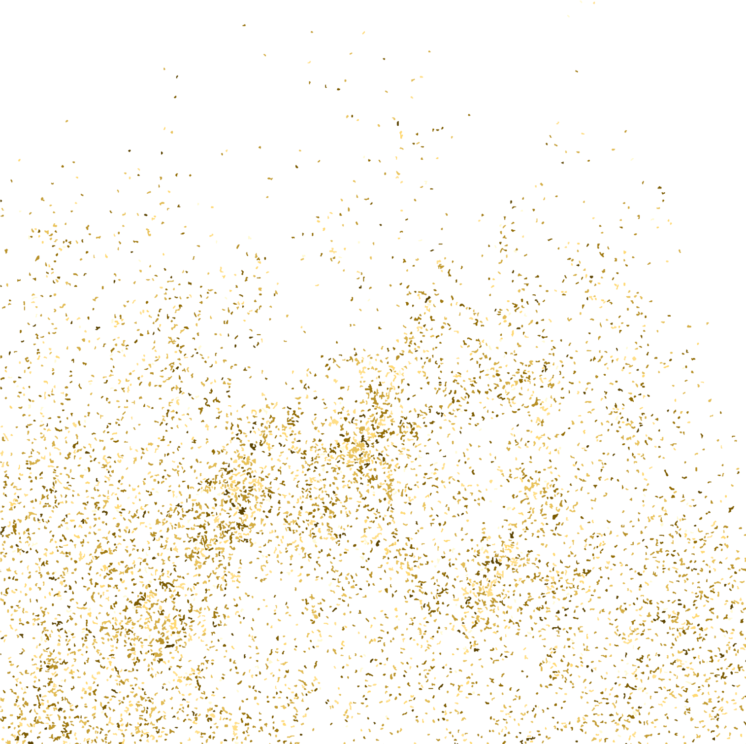 a white background with gold glitters