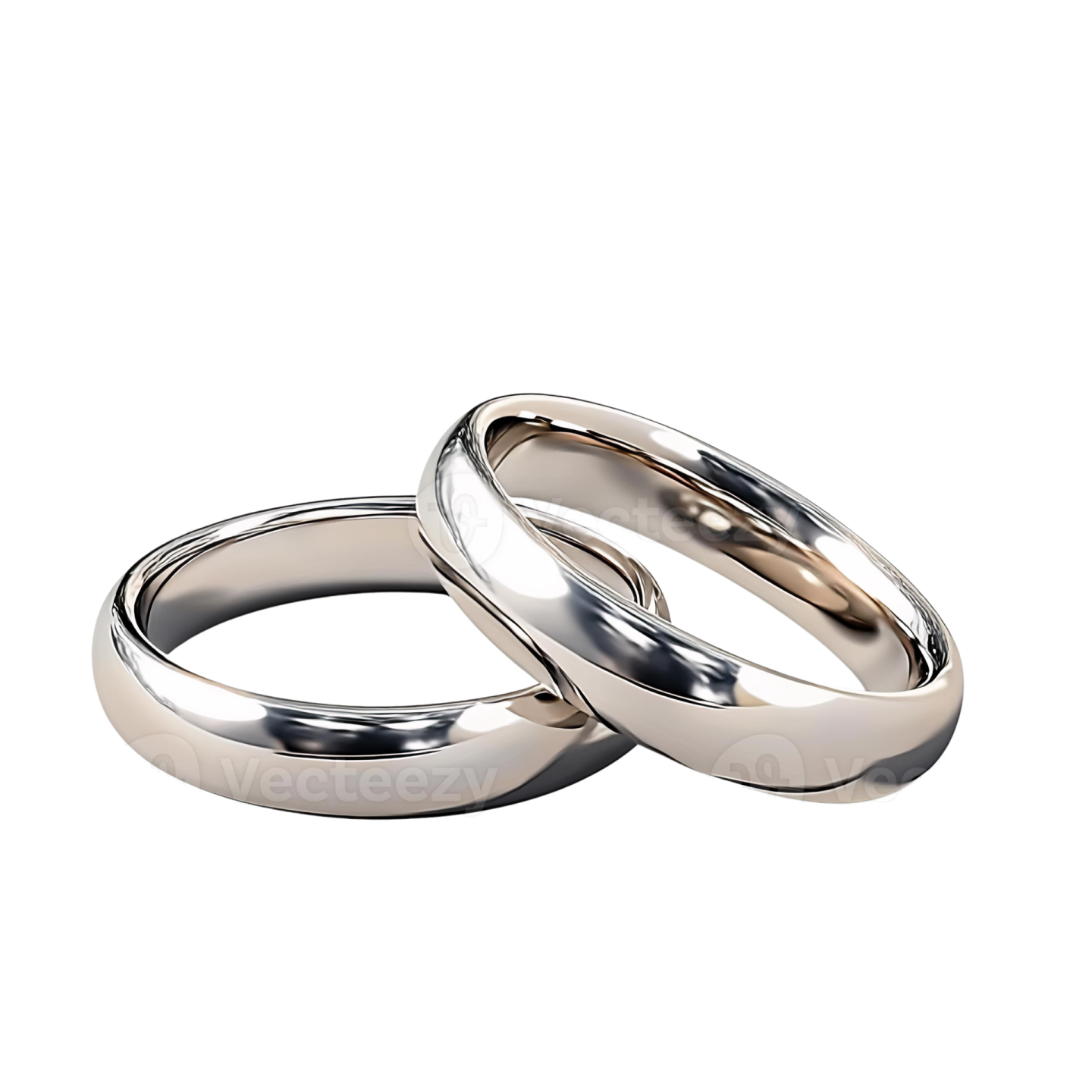 two wedding rings on a white background