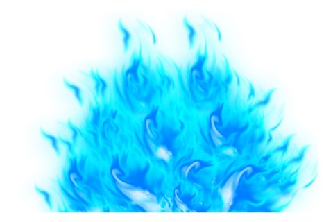 a blue flame on a white background