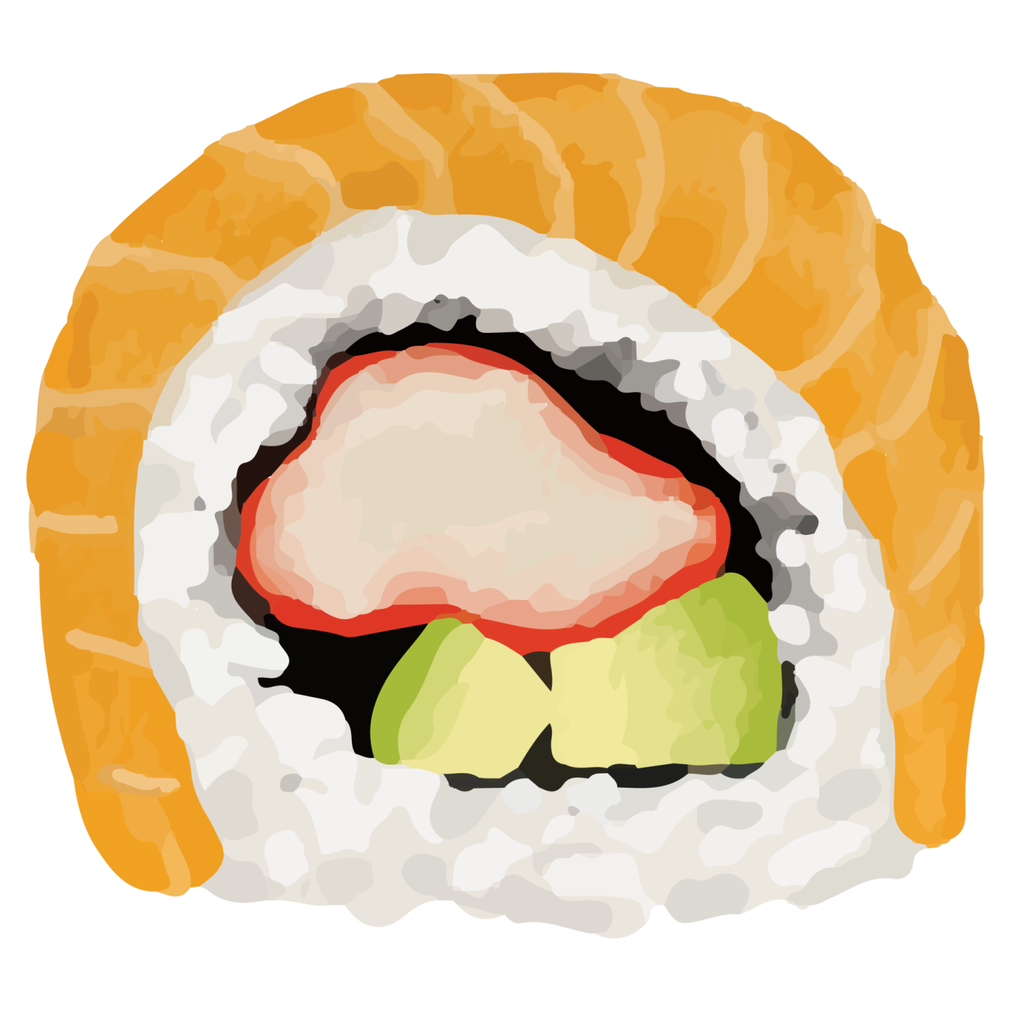 a sui roll on a white background