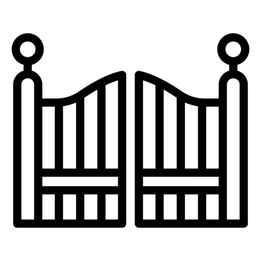 a black and white icon of a bed