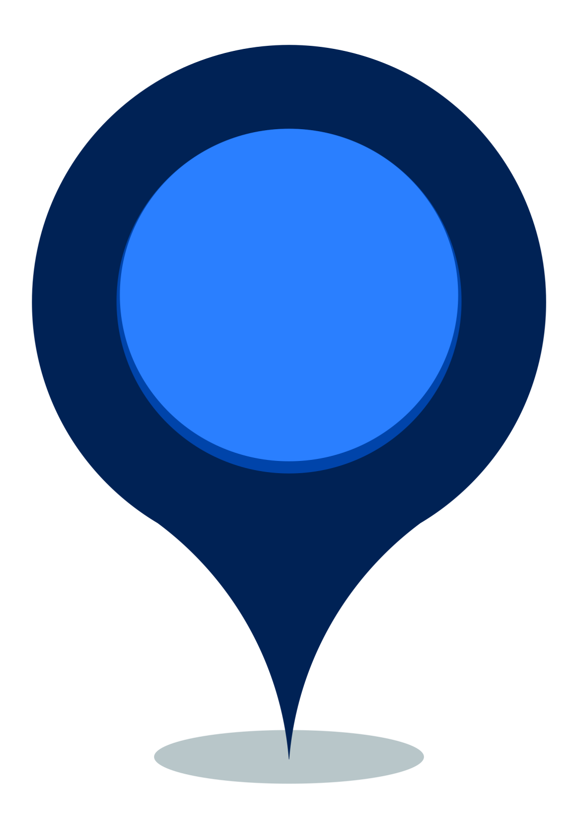 a blue marker marker on a white background