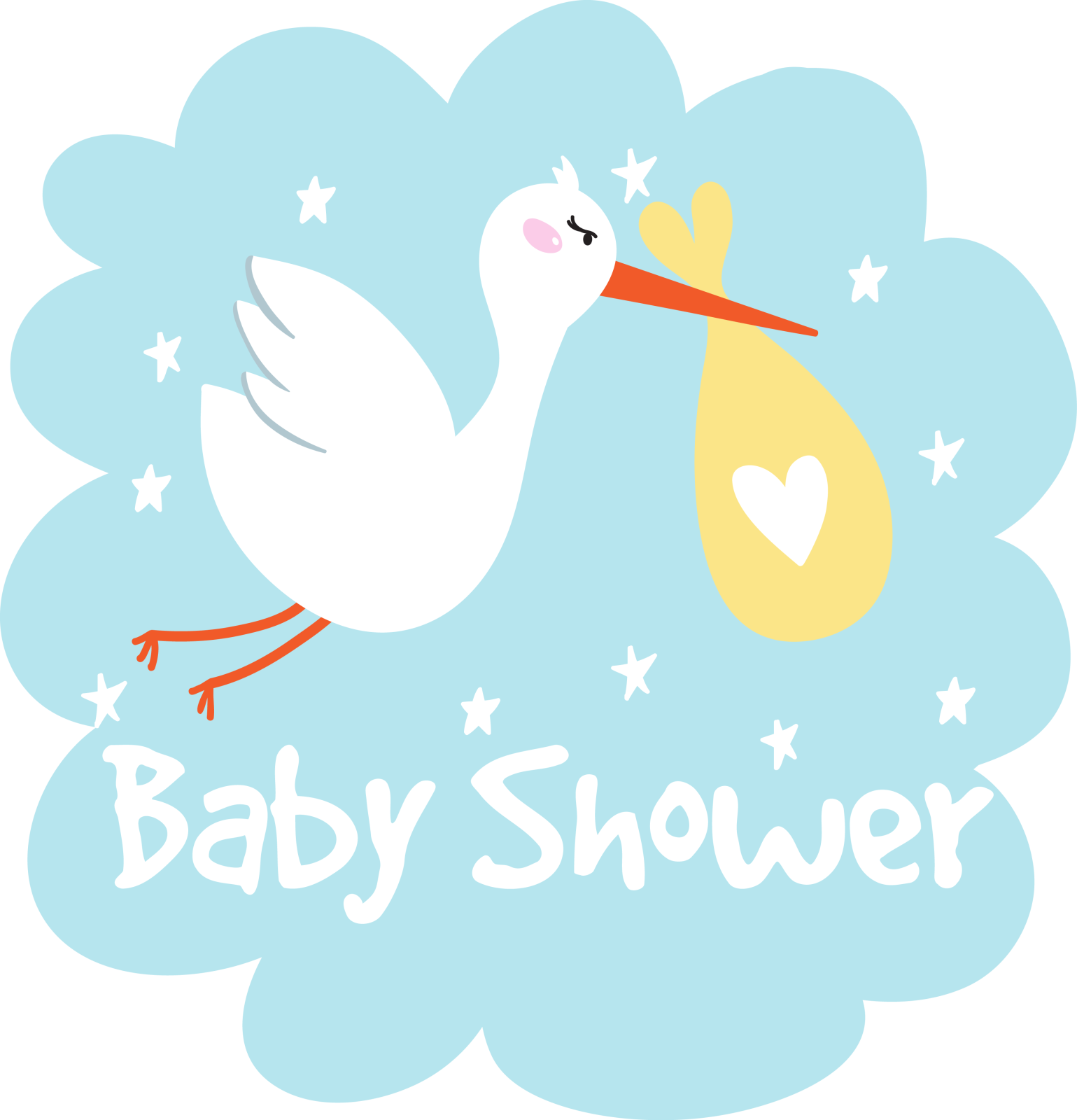 a baby shower with a stor