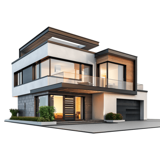 a 3d rendering of a modern house