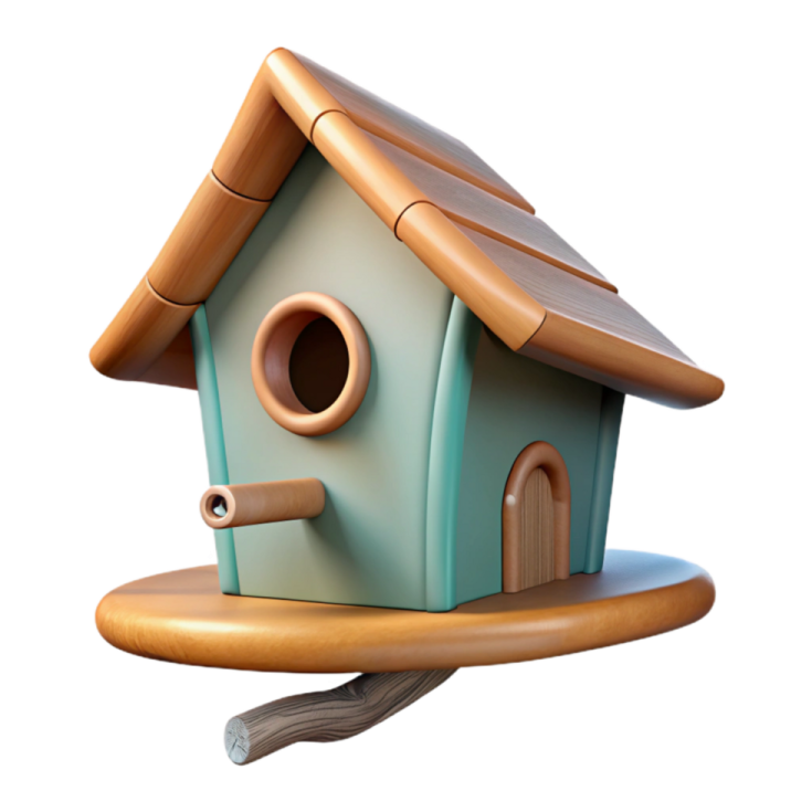 a birdhouse on a white background