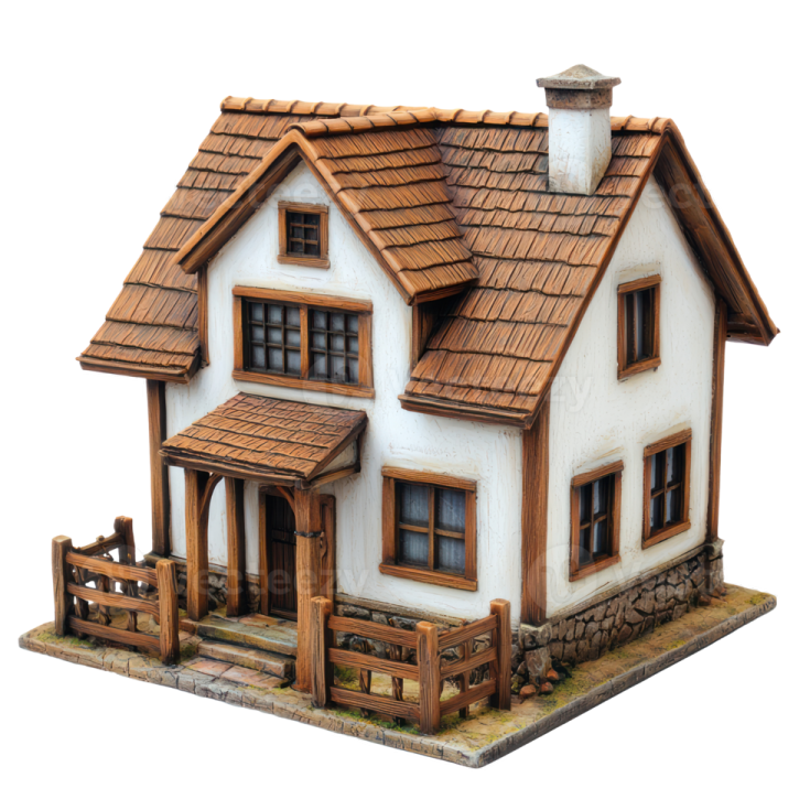 a model of a house on a white background
