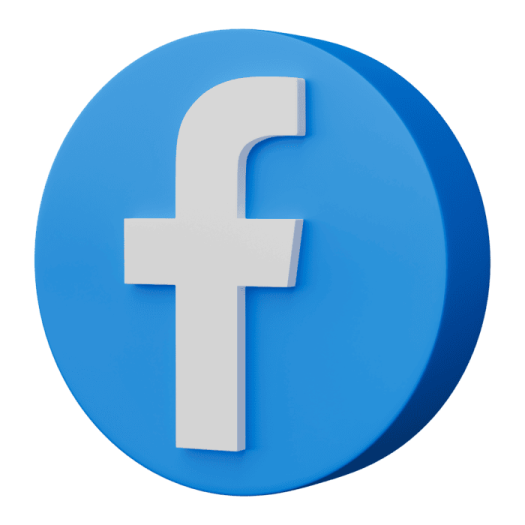 a white facebook logo on a blue circle