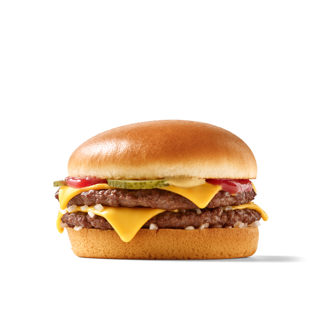 a close up of a hamburger on a white background