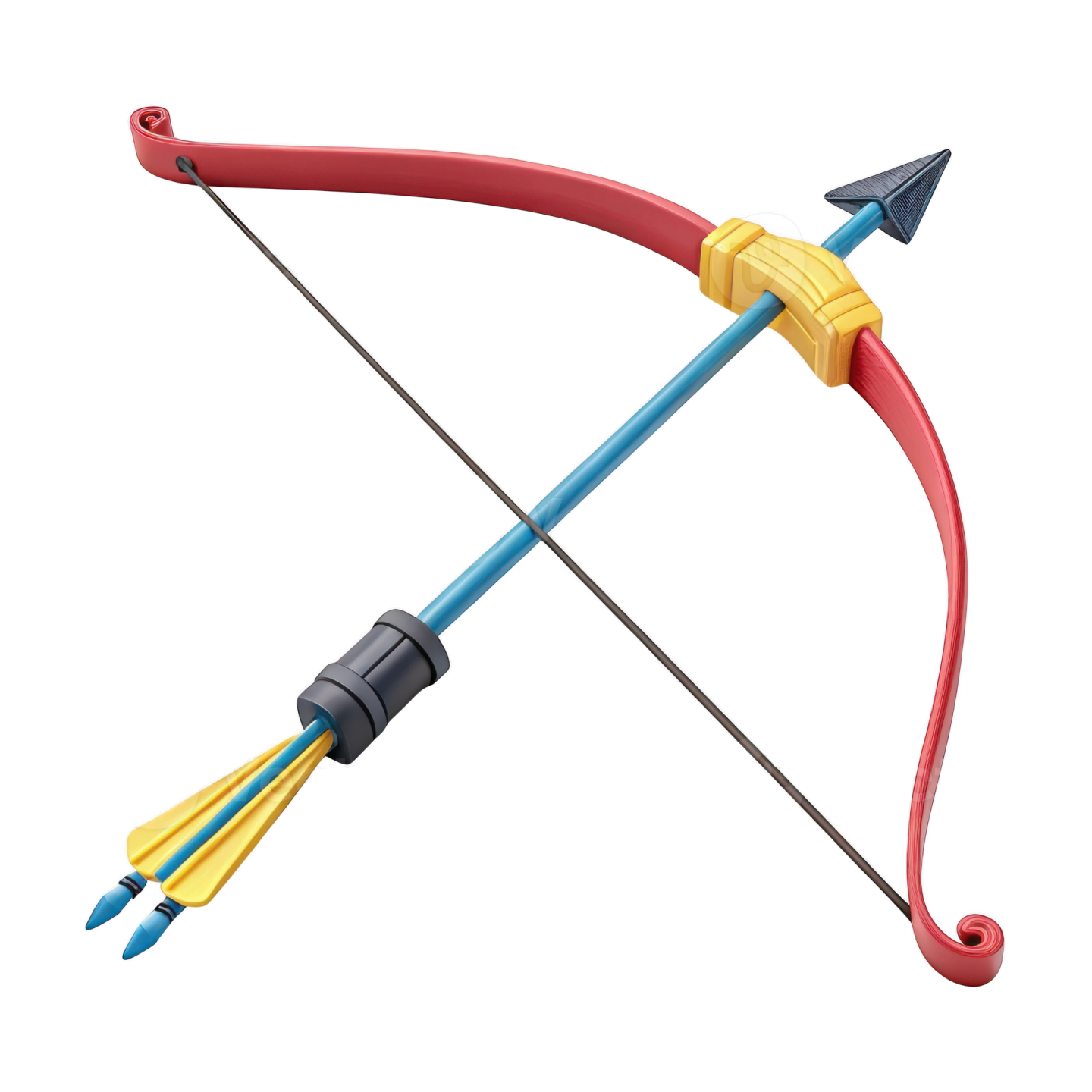 a bow and arrow on a white background