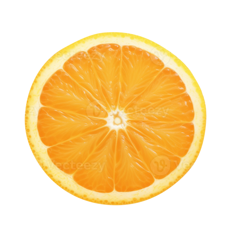 an orange slice on a white background