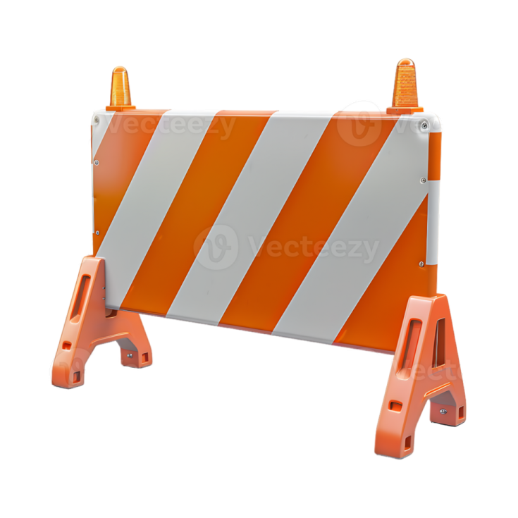 an orange and white barr barrier
