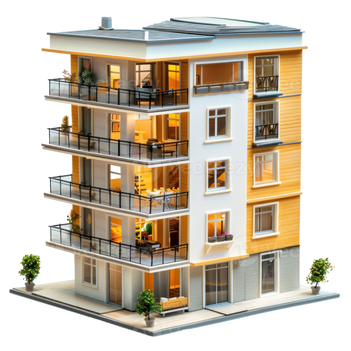 a model of a house on a white background
