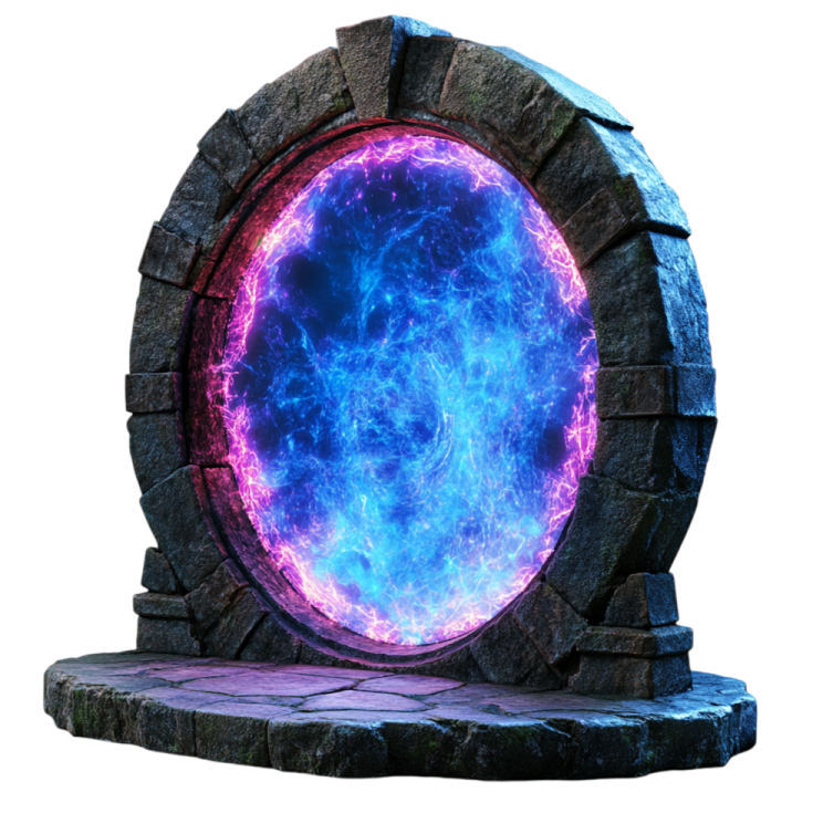 an image of a stone with a glowing orb in the center