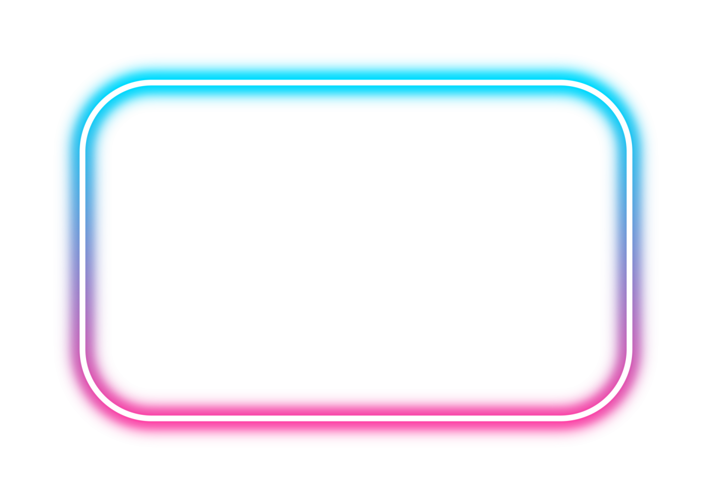 a square neon frame on a white background