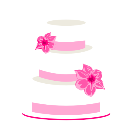 a white cake with pink flowers on top