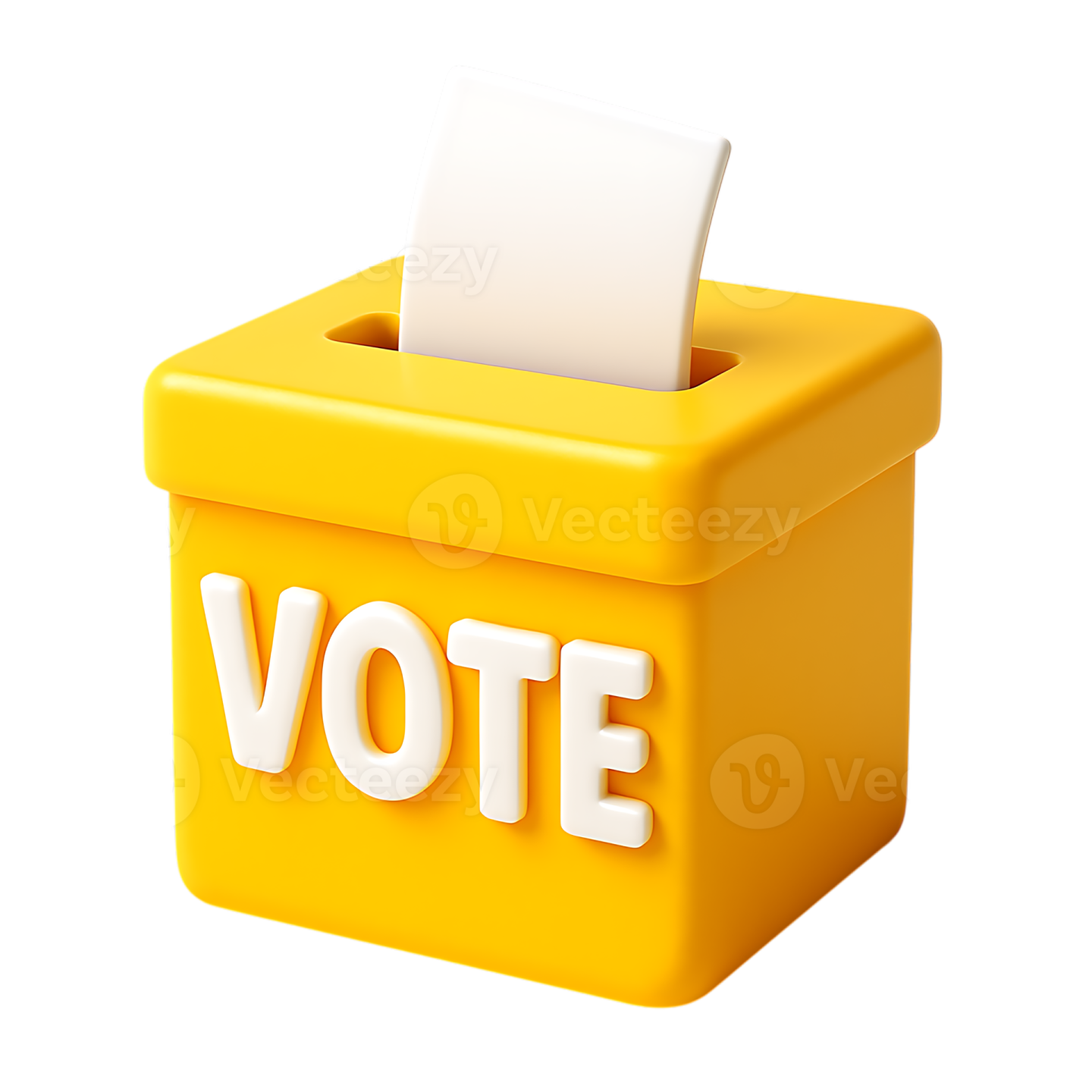 a yellow voting box with the word vote written on it