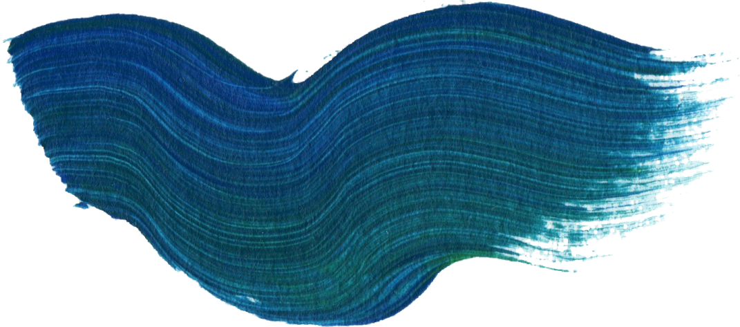 a blue brush stroke on a white background