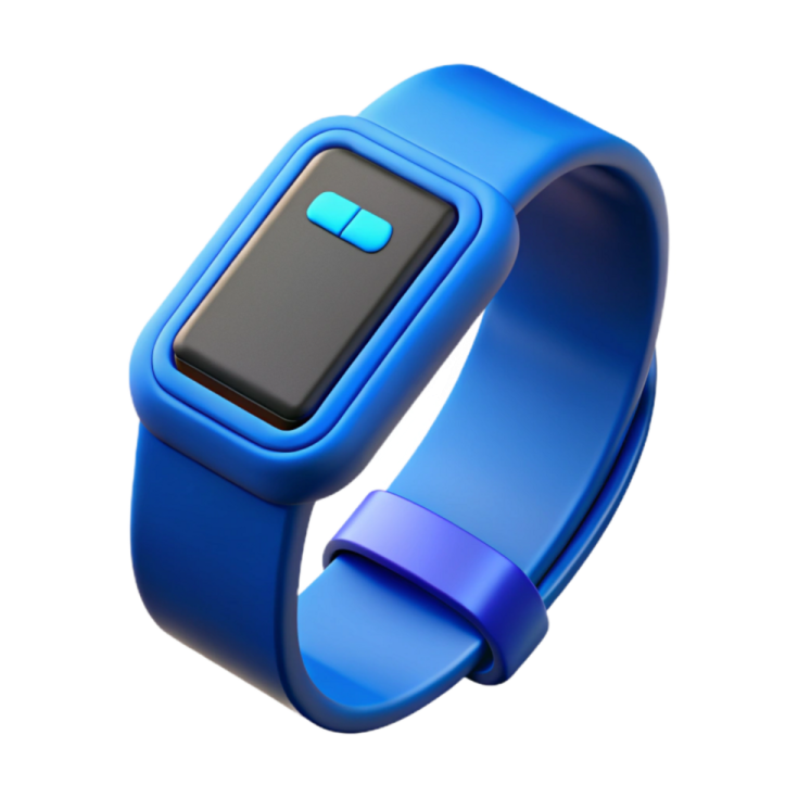 an image of a blue smart watch