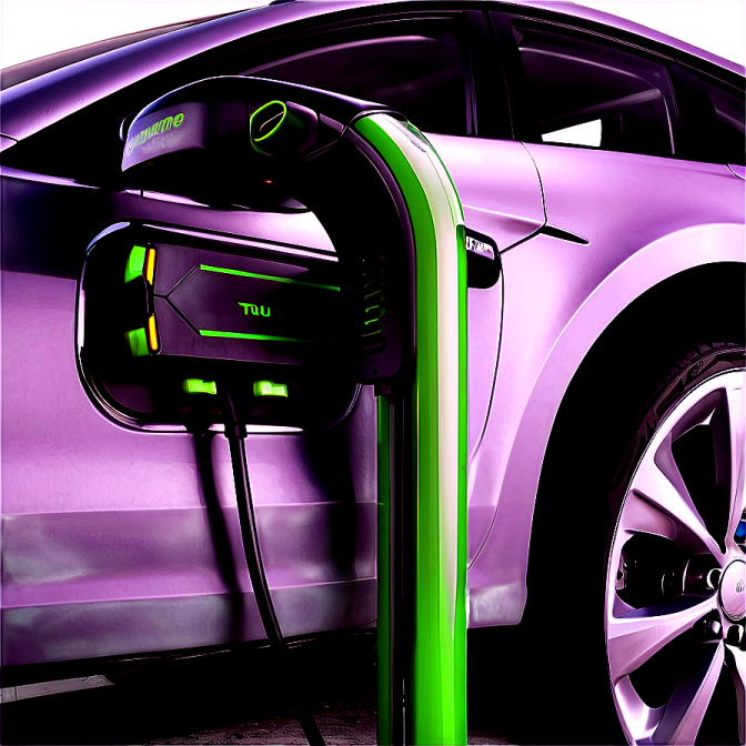 an electric car plugged into a charging station