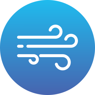 a blue circle with a white line in the middle of it