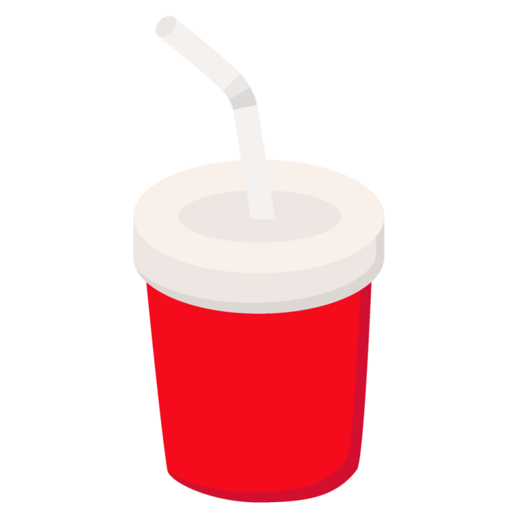 a red cup with a straw in it