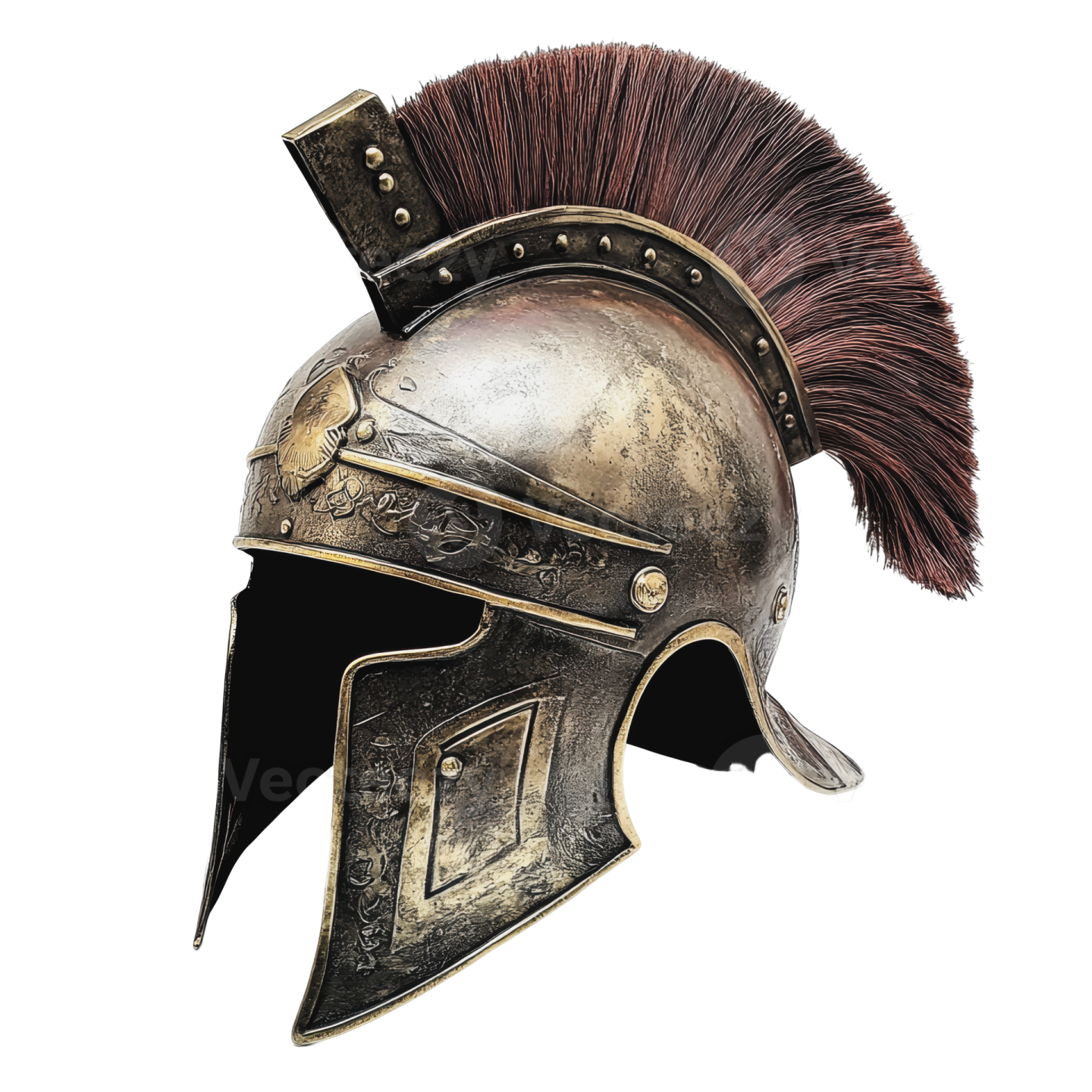 a roman helmet on a white background