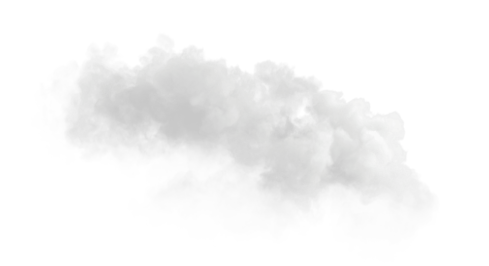 white smoke cloud isolated on white background