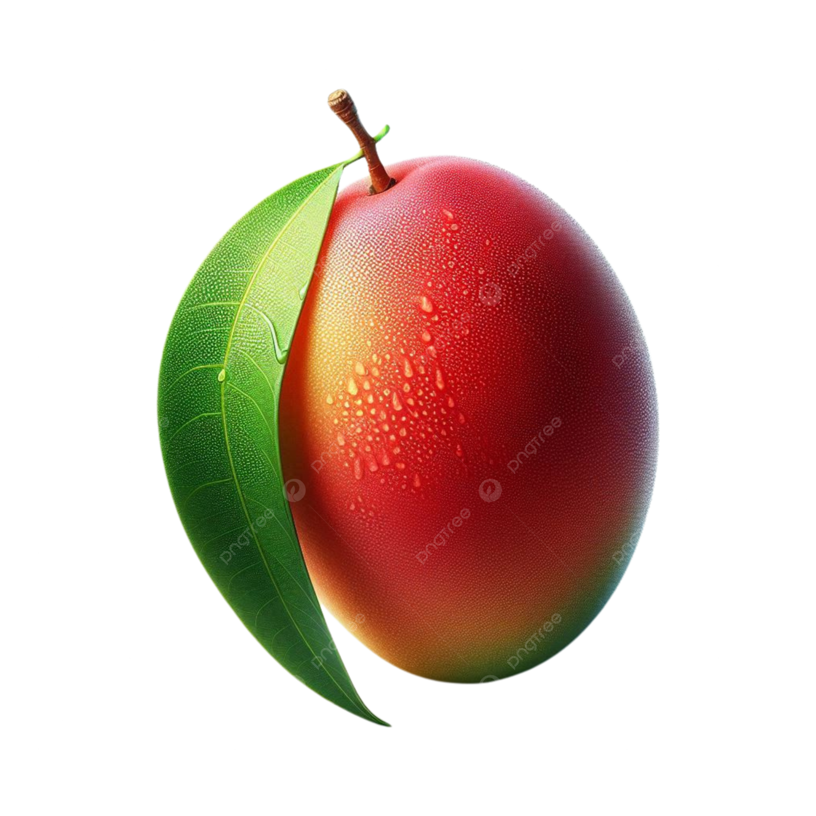red apple with green leaf on white background stock photo