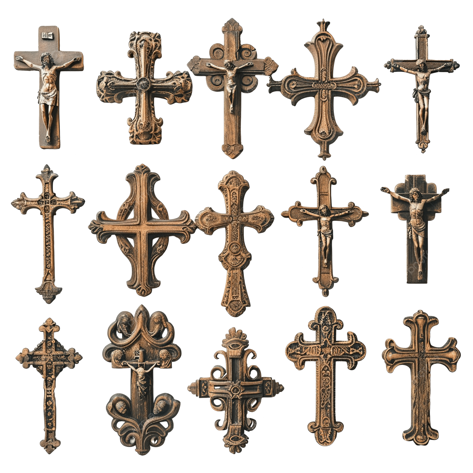 a collection of crosses
