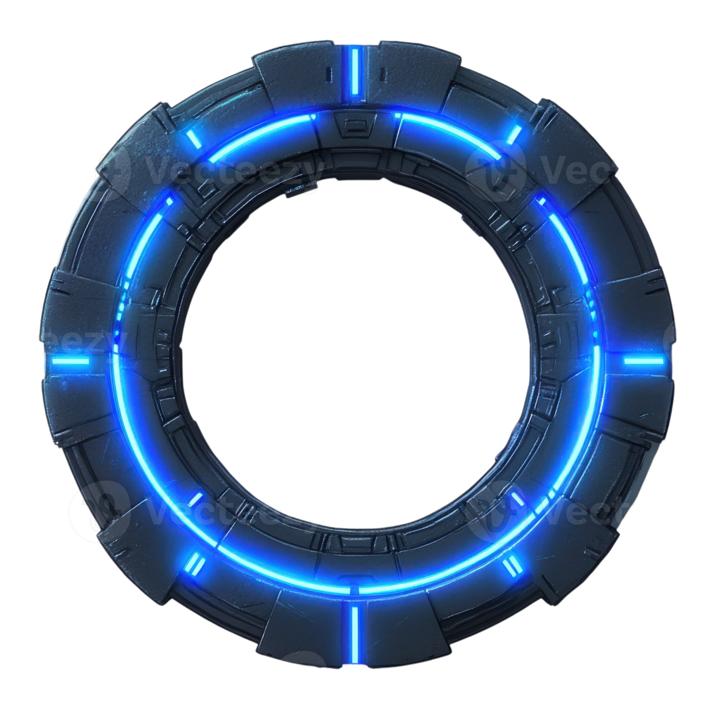 a circular light ring with blue leds