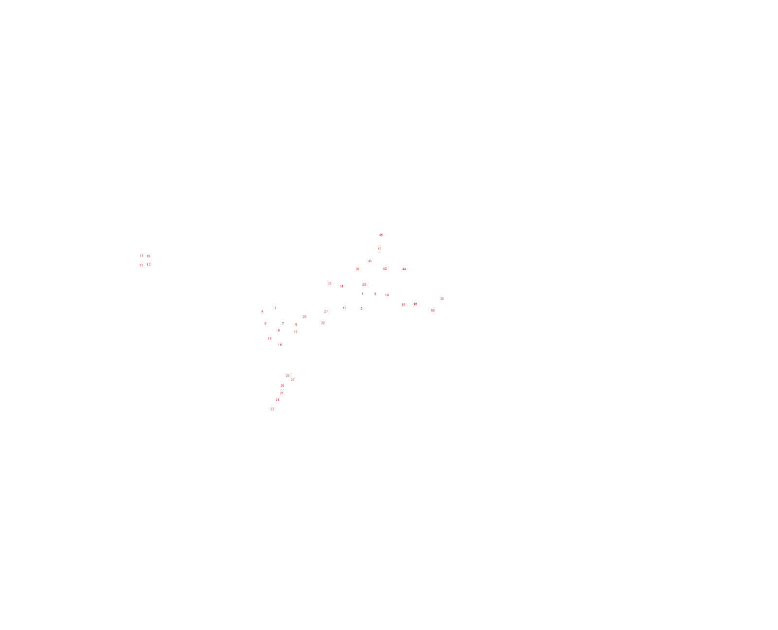 a black and white image of a line of dots