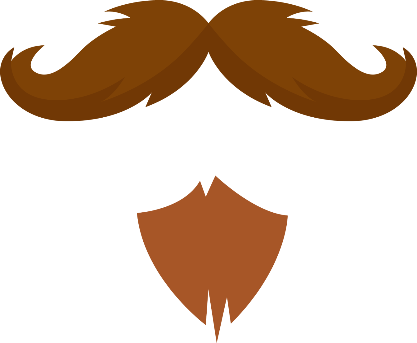 a brown mustache and a red beard