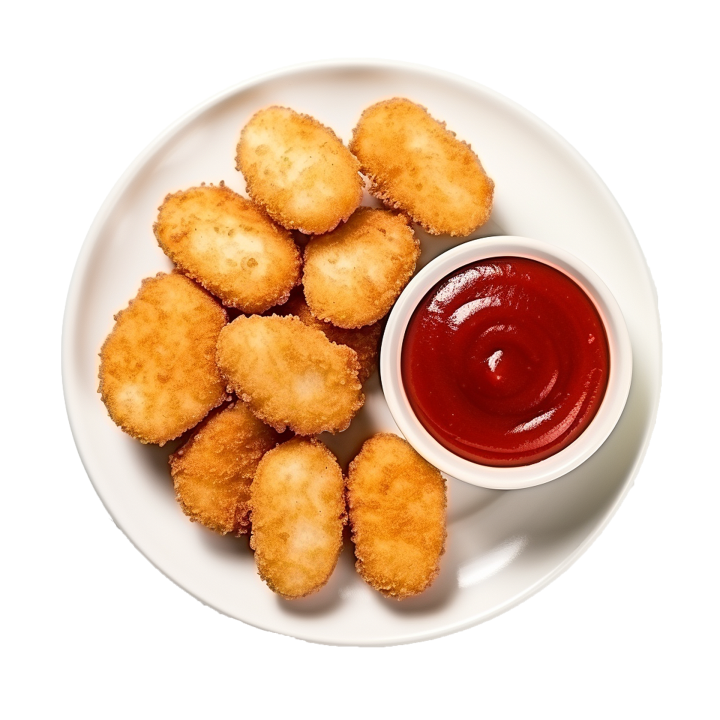 a white plate with some fried food on it