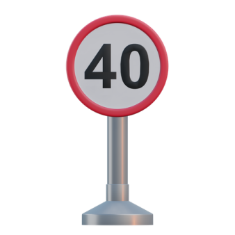 a road sign with the number 40 on it