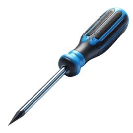 a blue and black pen with a white background