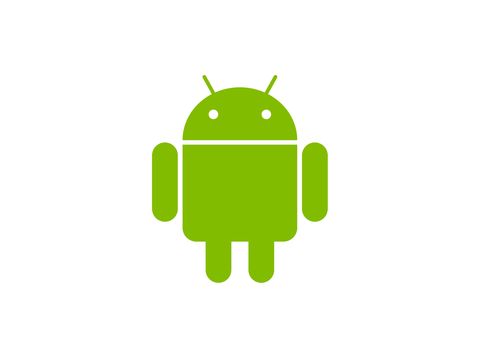 a green android logo on a white background