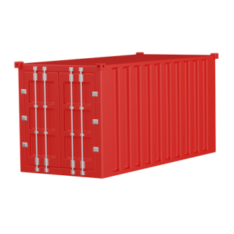 a red shipping container