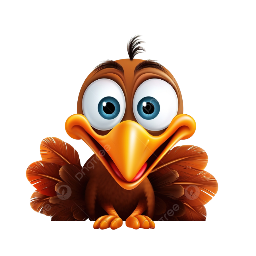 a cartoon bird with big eyes peeking out from behind a blank sign