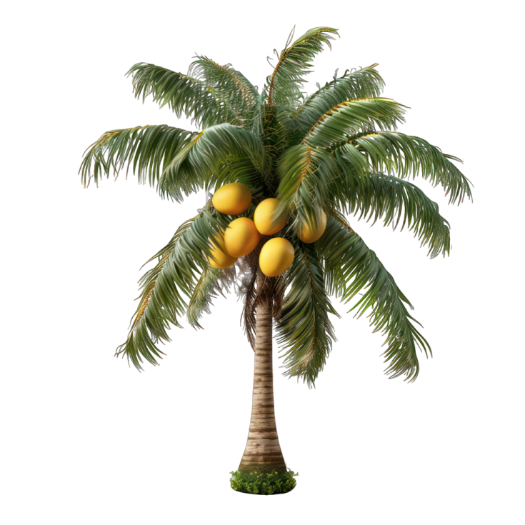 a palm tree with fruit on it