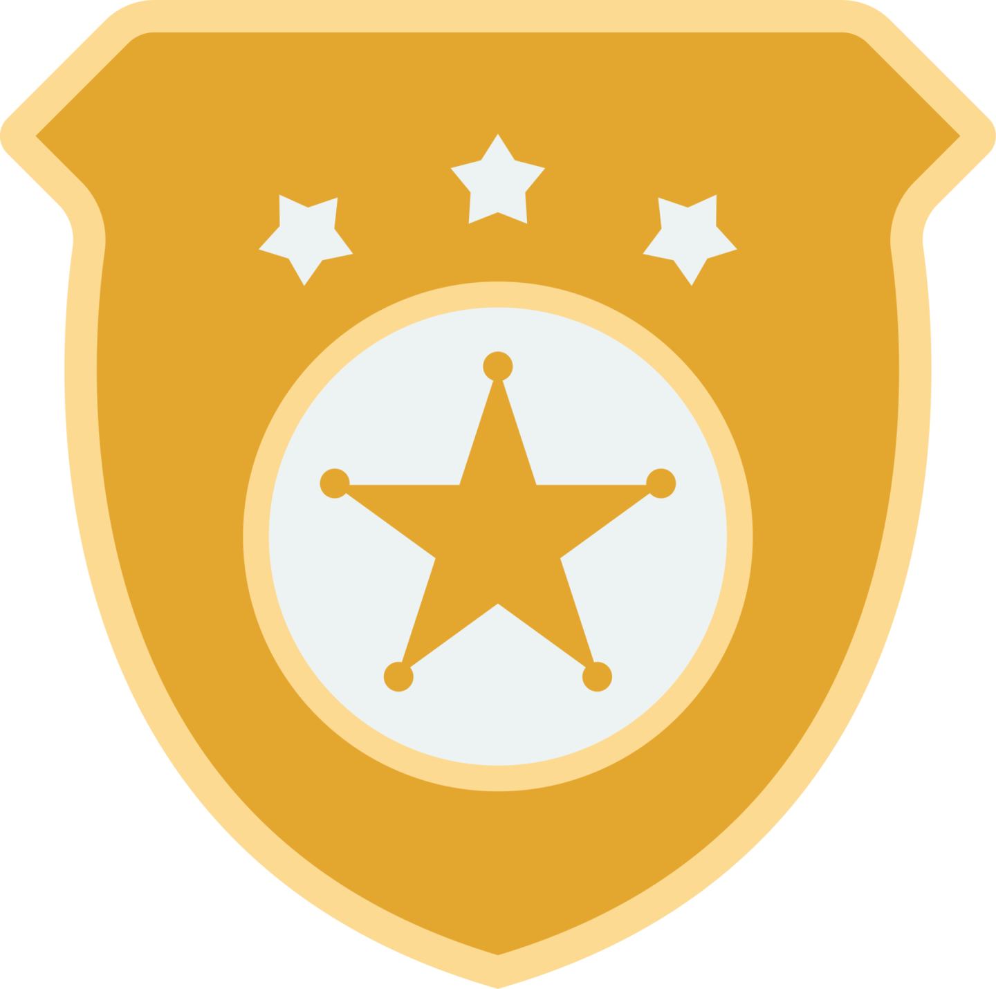 a shield with five stars on it